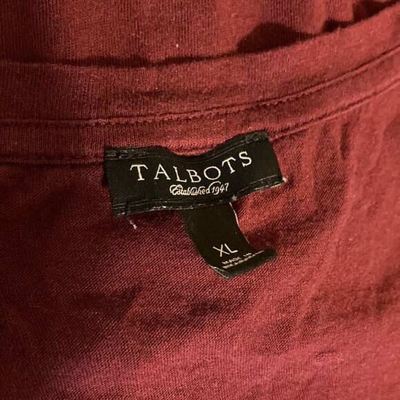 TALBOTS Pleated Front Knit Tank Top Burgundy Plum Womens XL - Picture 7 of 9